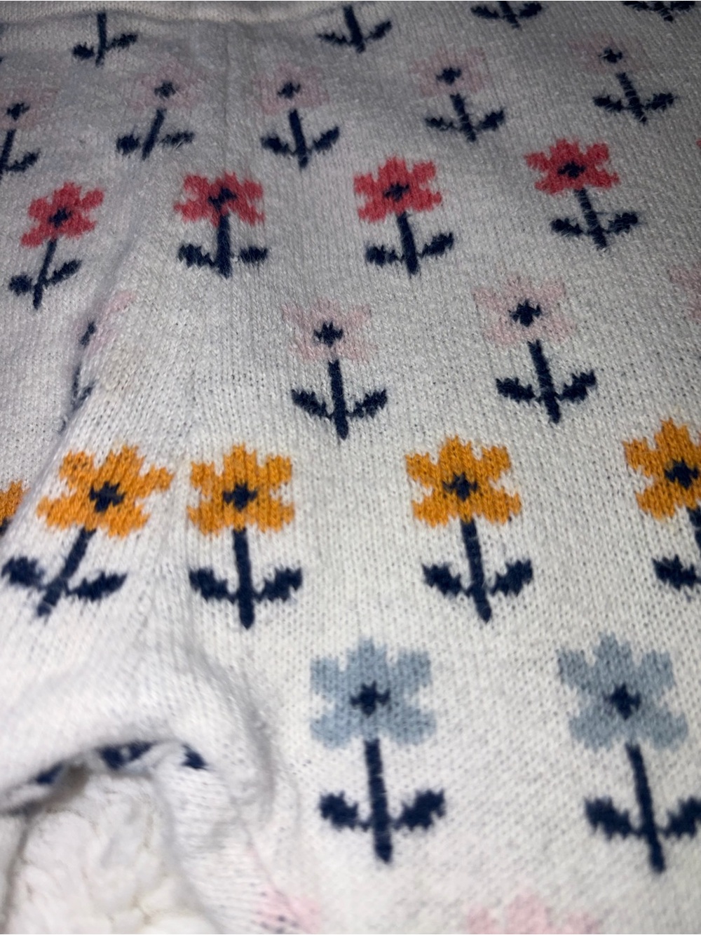 Hanna Andersson Girls 2T Sweater Stretch Knit Leggings Floral Daisies Multicolor - Picture 4 of 8